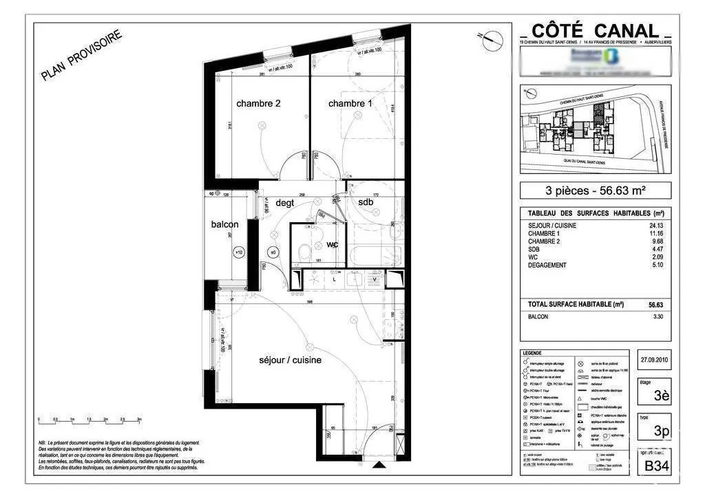 Appartement 3 pièces à vendre à Aubervilliers - 56m2 