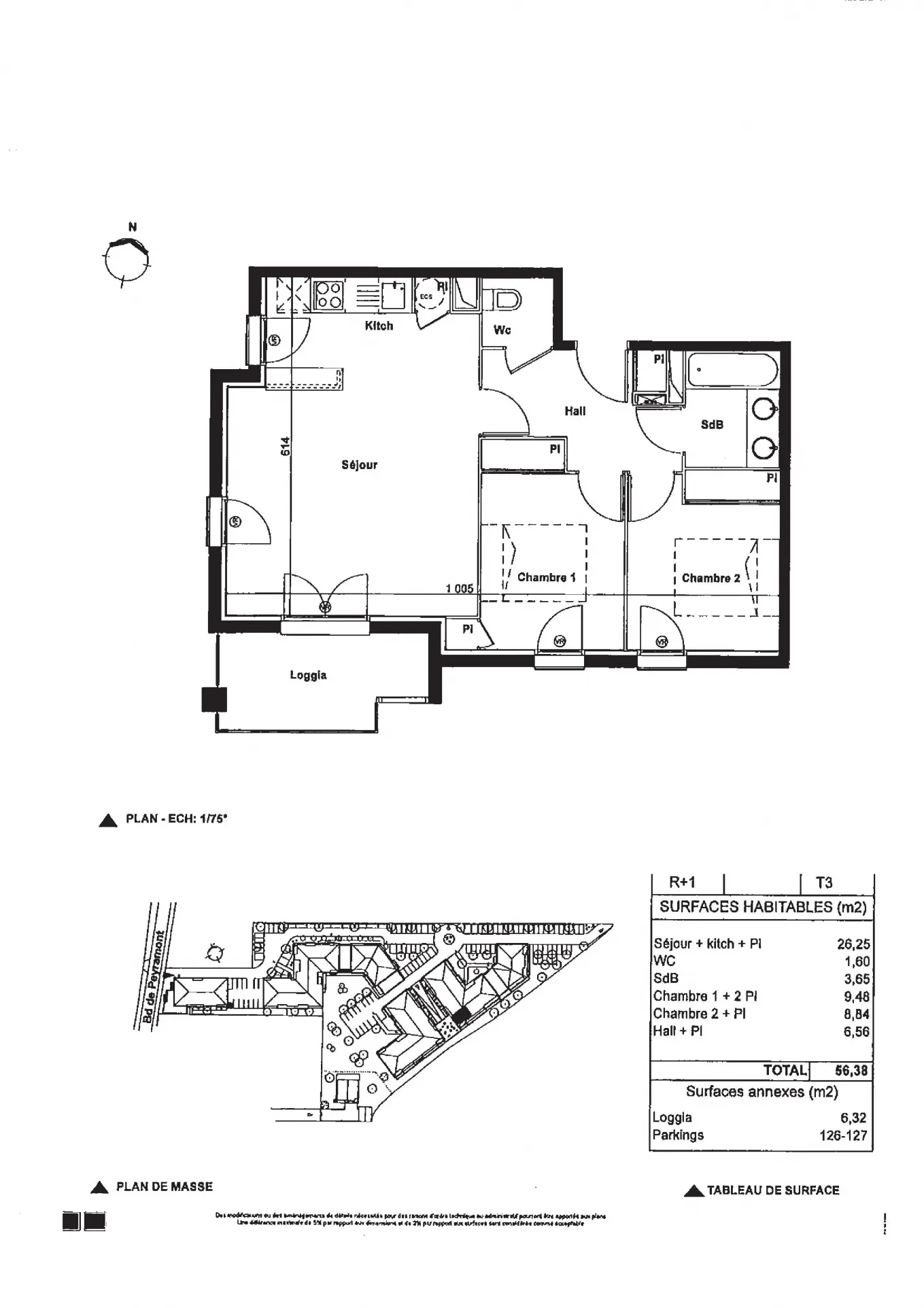 Appartement T3 de 56.38 m2 à Muret 