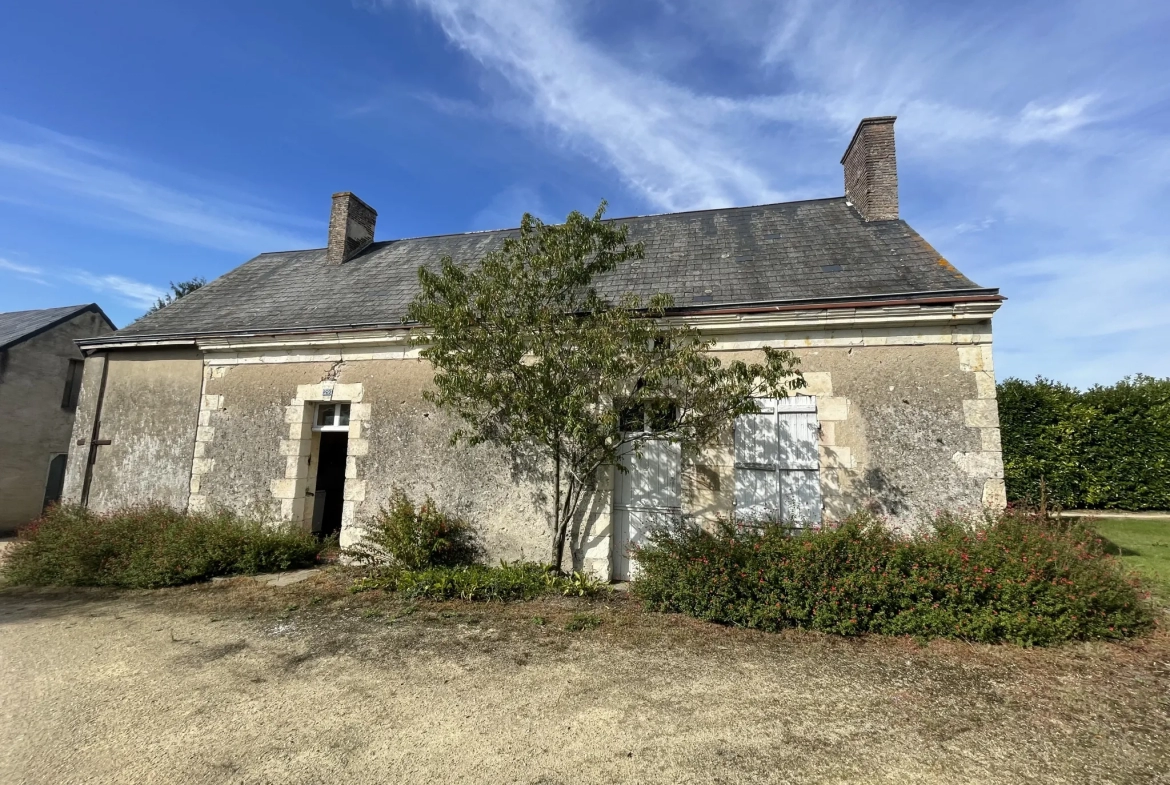 Proche Noyant - Maison de village à rénover avec garage et terrain 