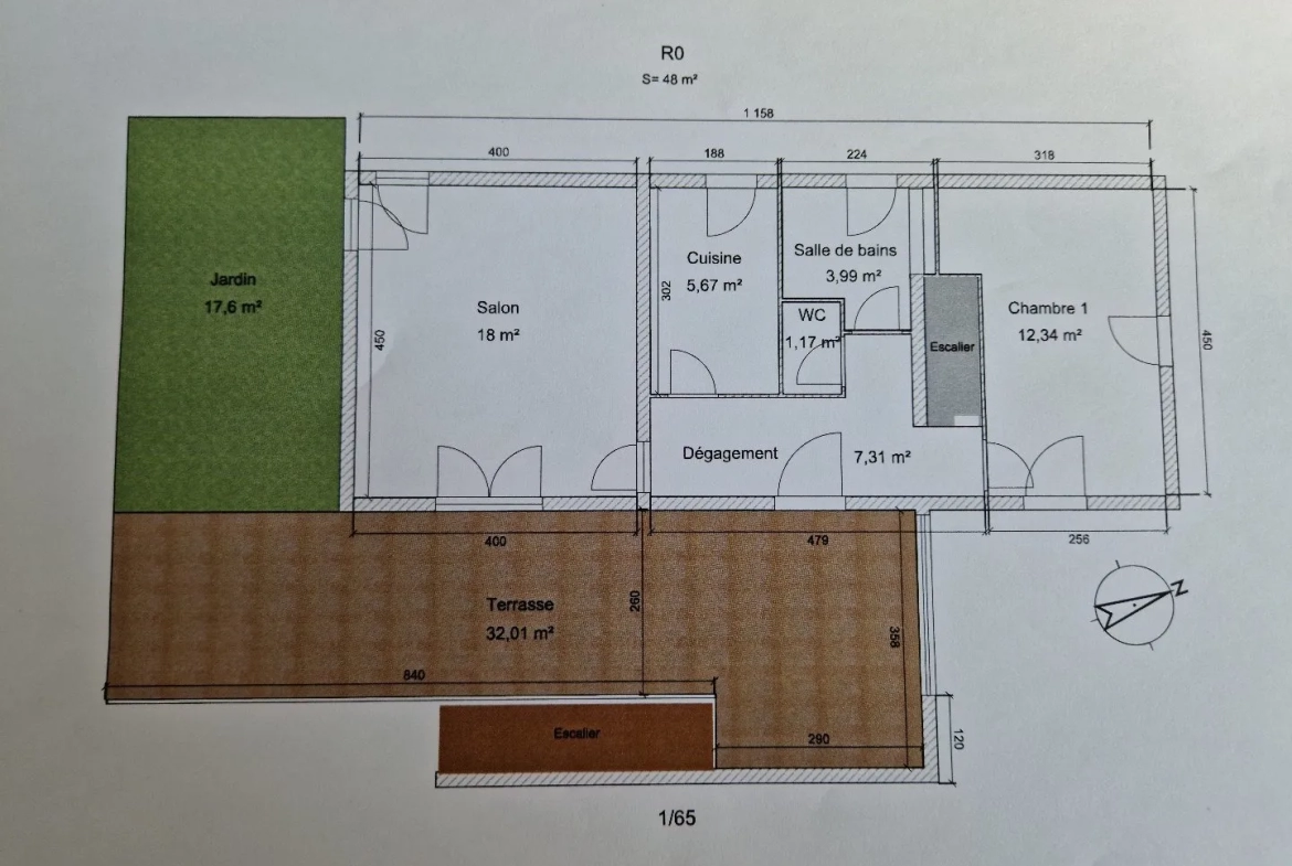 Maison 4 faces sur terrain boisé de plus de 1000m2 à Sorede 