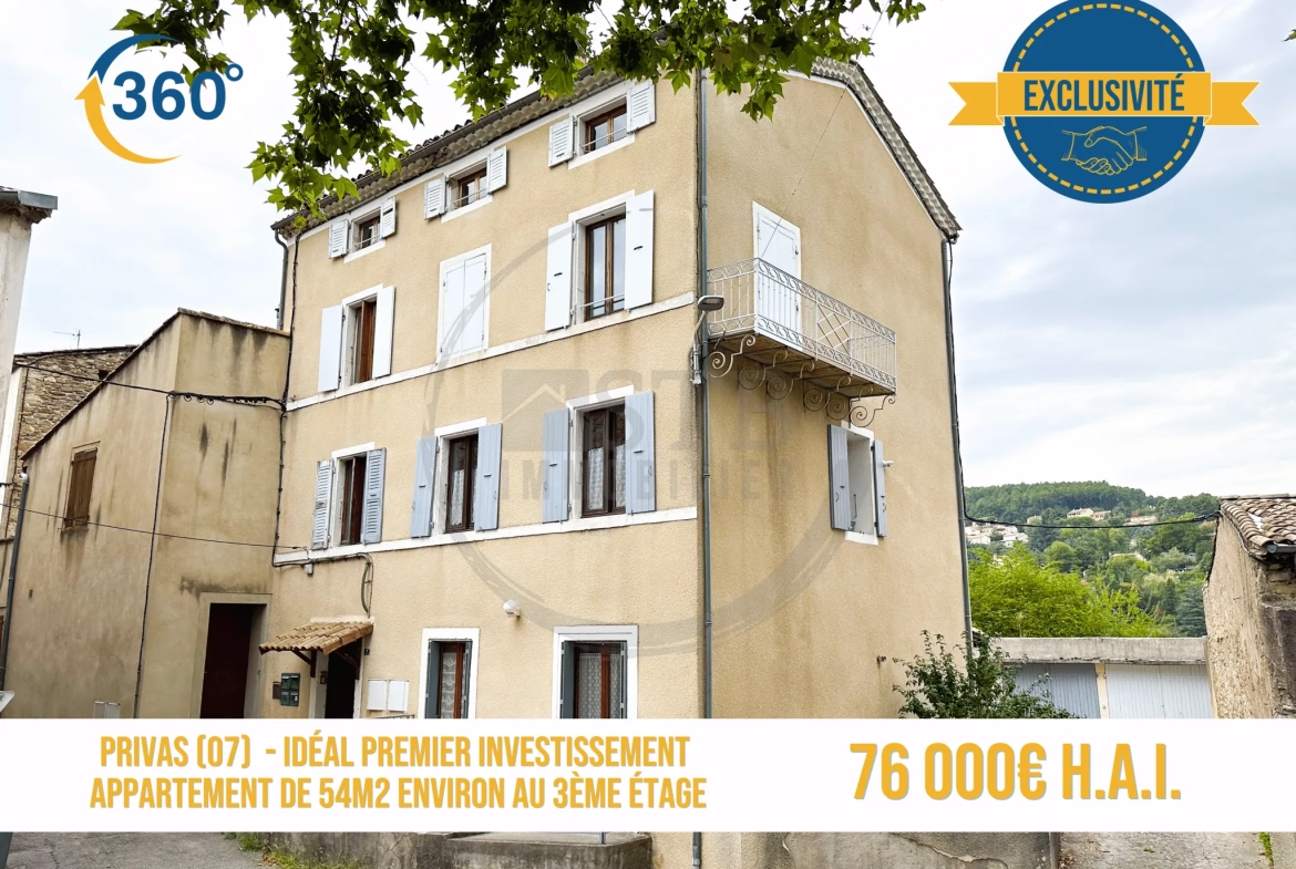 Appartement de 54m2 env. au 3ème étage à Privas 