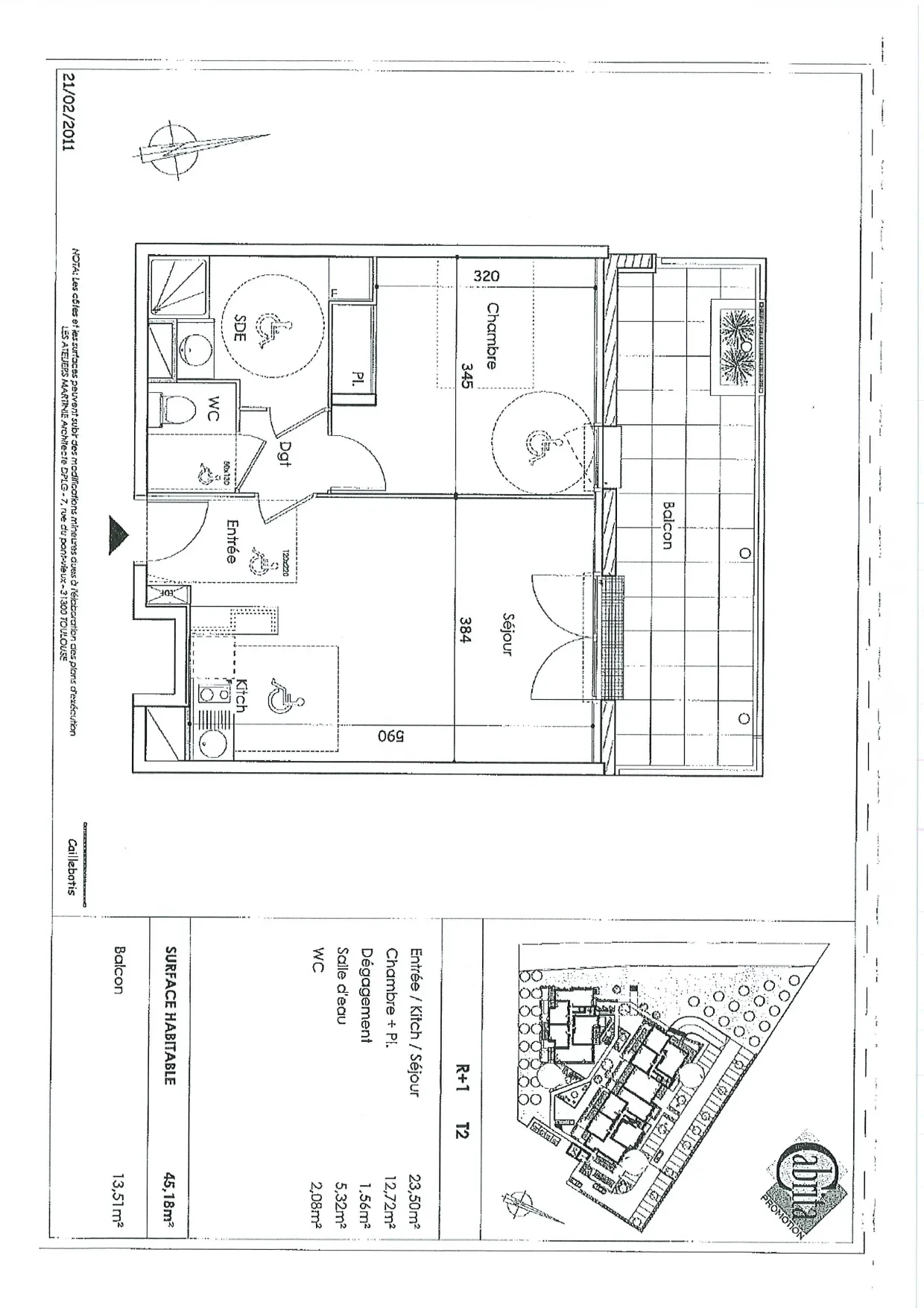 Appartement T2 de 45m2 à Colomiers 