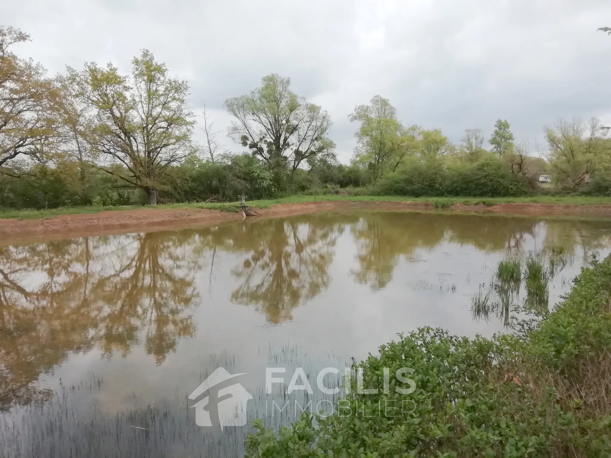 Étang de 2500m2 avec Maisonnette, puits, garage. Vivez en autarcie, isolé ! 