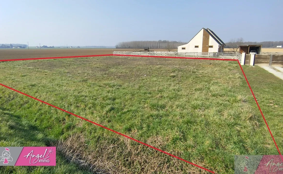 Terrain constructible 1429 m2 à Franxault avec vue sur la campagne 