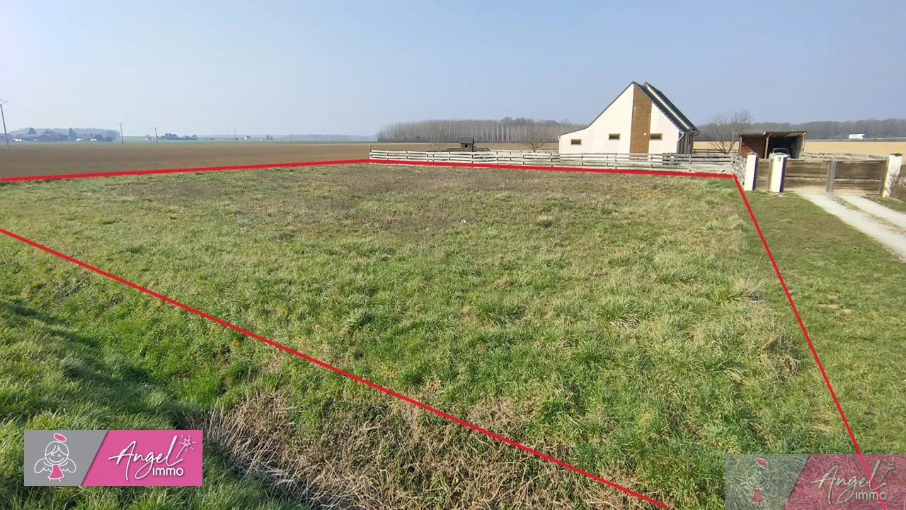 Terrain constructible 1429 m2 à Franxault avec vue sur la campagne 