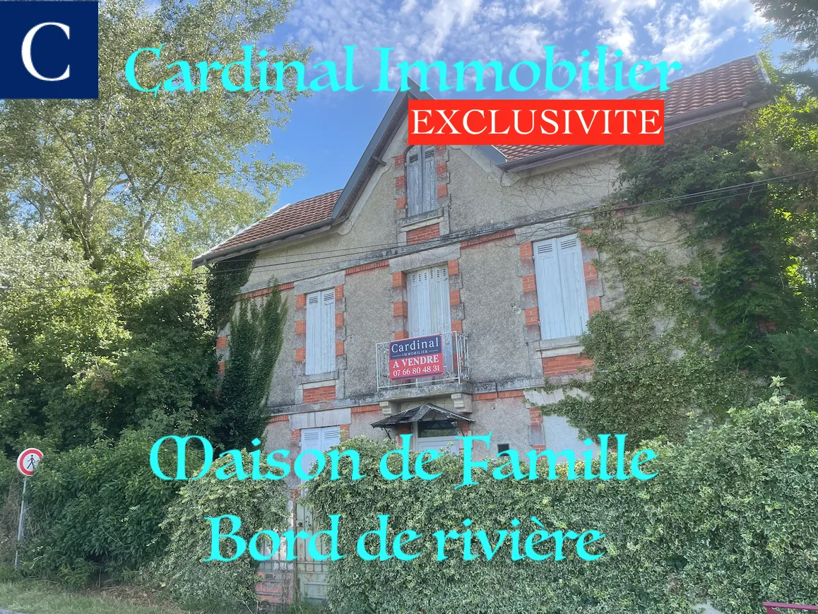 Cachet architectural ! Maison en bord de rivière à vendre à Razac sur l isle 