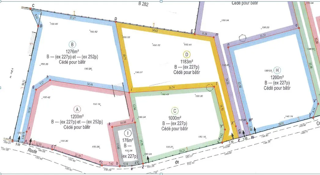 5 Parcelles à bâtir de 1000 à 1200 m2 à Serquigny 