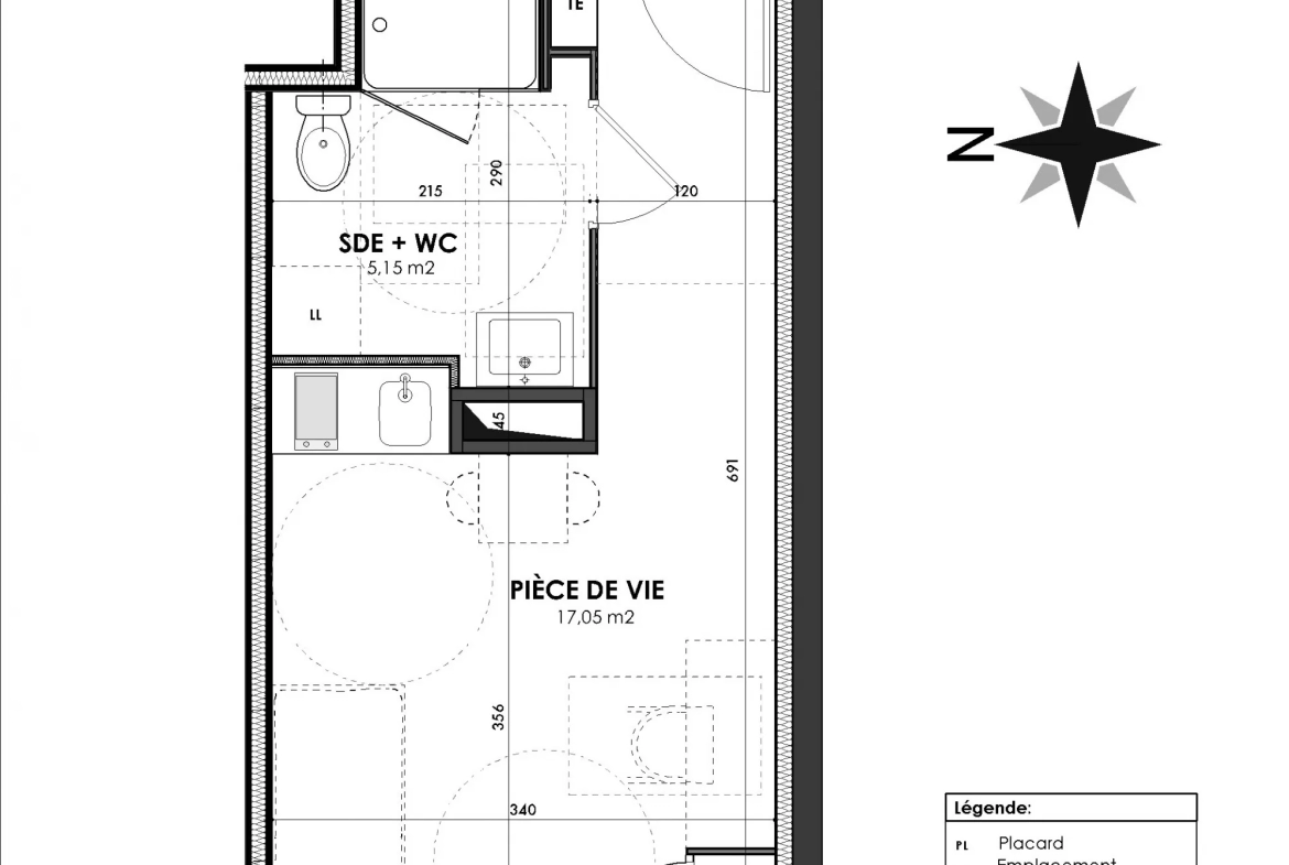 Studio neuf avec parking dans résidence étudiante à Perigueux 