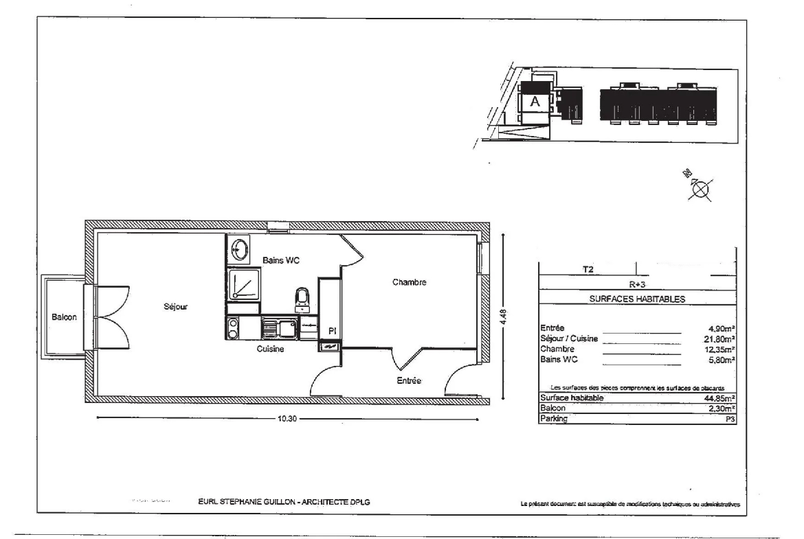 Appartement T2 à Toulouse avec balcon exposé ouest 