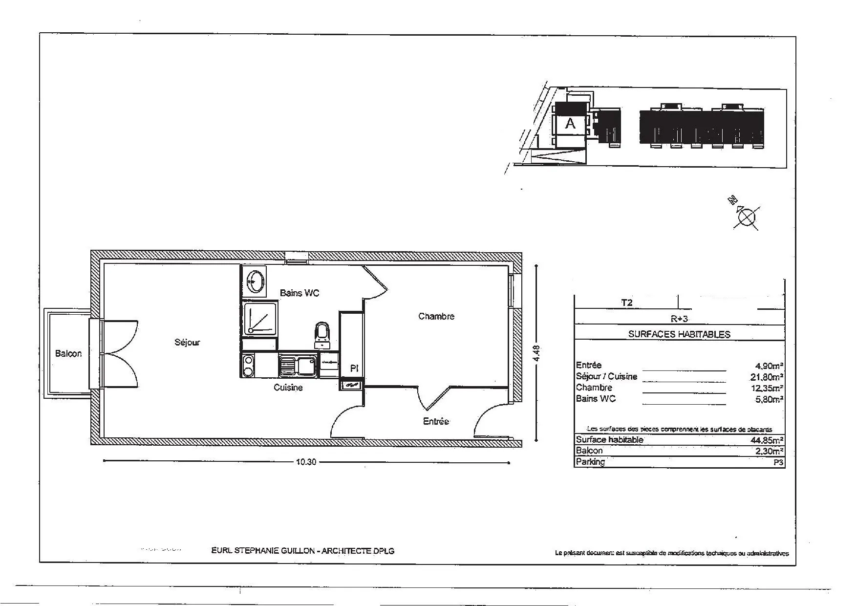 Appartement T2 à Toulouse avec balcon exposé ouest 