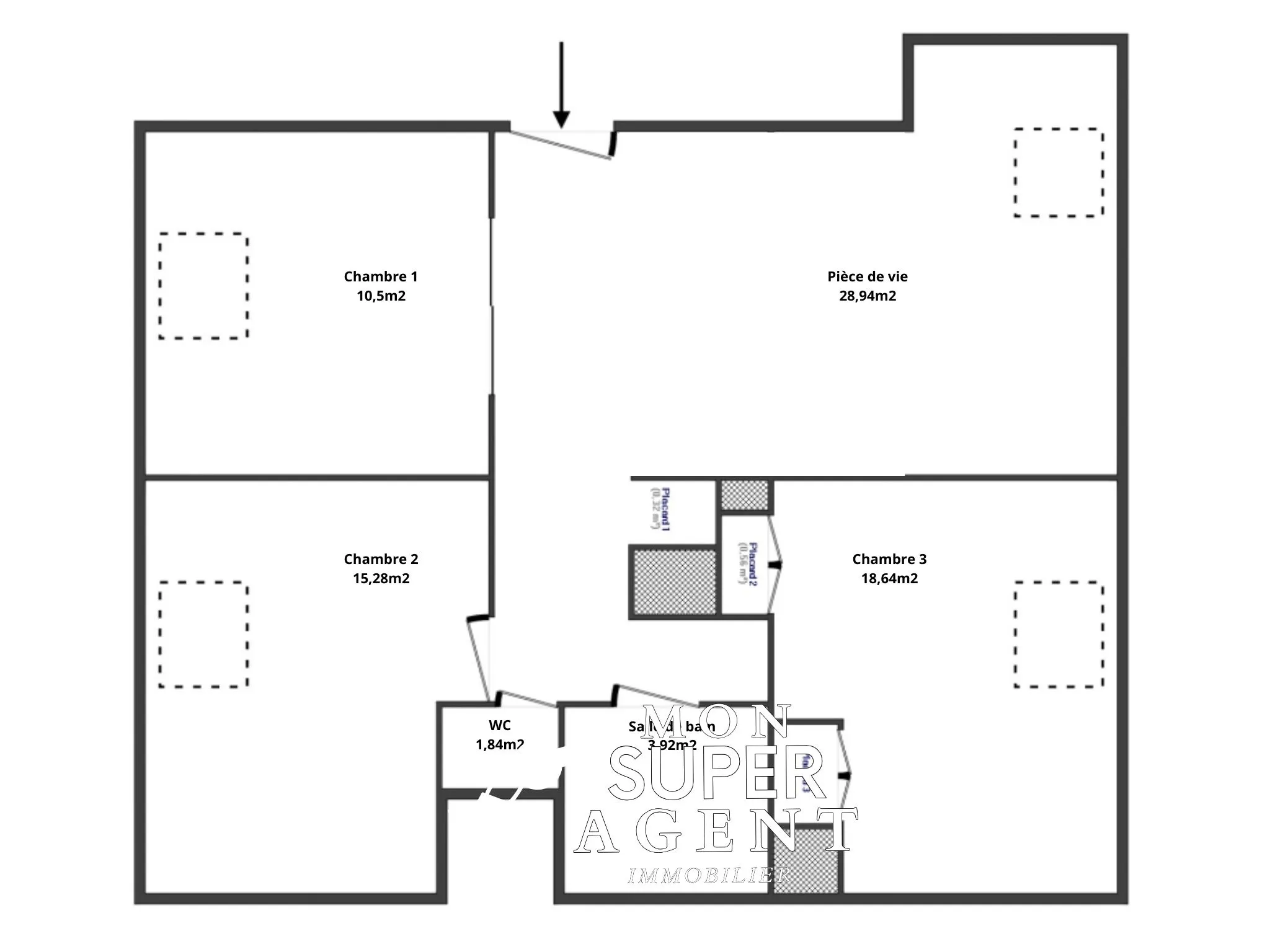 Appartement de 79m2 avec trois chambres à Melun 