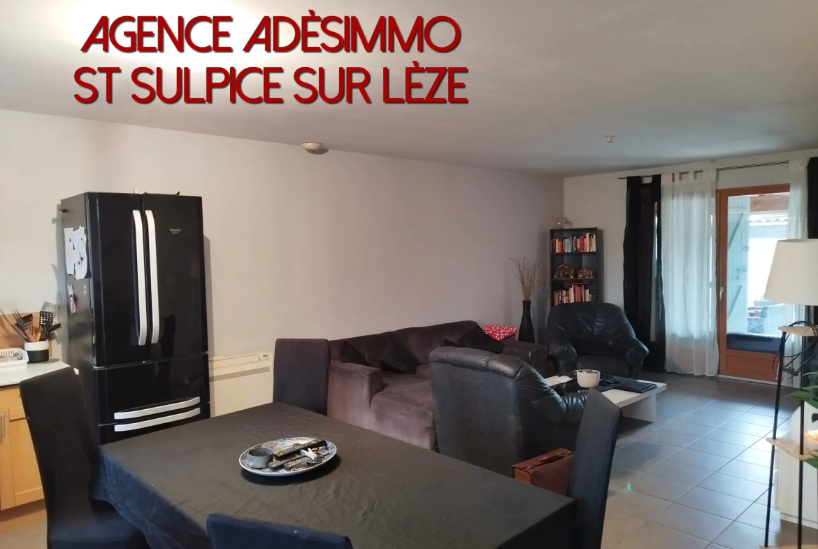 Vente - Maison de village de 100m2 avec jardin et garage à Saint Sulpice sur Lèze 