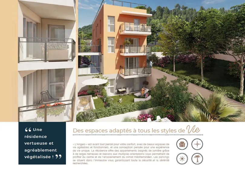 Appartement neuf 2 pièces - Angelo - Nice - Livraison 3ème trimestre 2025 