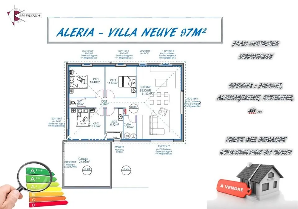 Villa neuve T4 de 97m2 à Aléria 