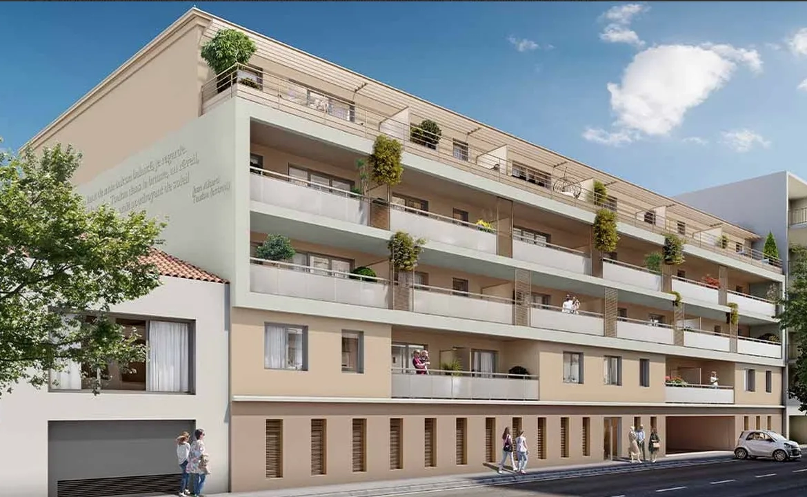 Appartement T1 de 25m2 avec terrasse et stationnement en sous-sol à Toulon 