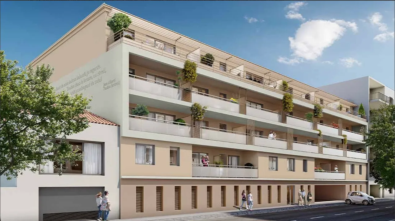 Appartement T1 de 25m2 avec terrasse et stationnement en sous-sol à Toulon 