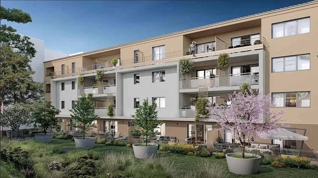 Appartement T1 de 25m2 avec terrasse et stationnement en sous-sol à Toulon 