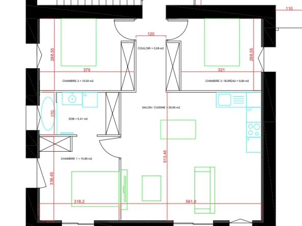 Apartment with 3 Bedrooms in Biver-Gardanne