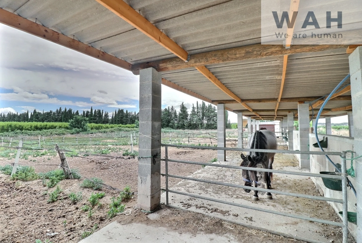 Terrain agricole de 2500m2 équipé pour les chevaux à Aubord 