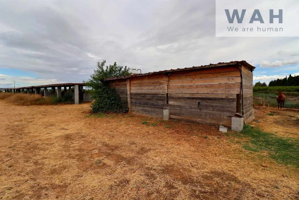 Terrain agricole de 2500m2 équipé pour les chevaux à Aubord 