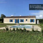 Maison de plain-pied 4 chambres avec piscine sur 3240m2 à Pondaurat