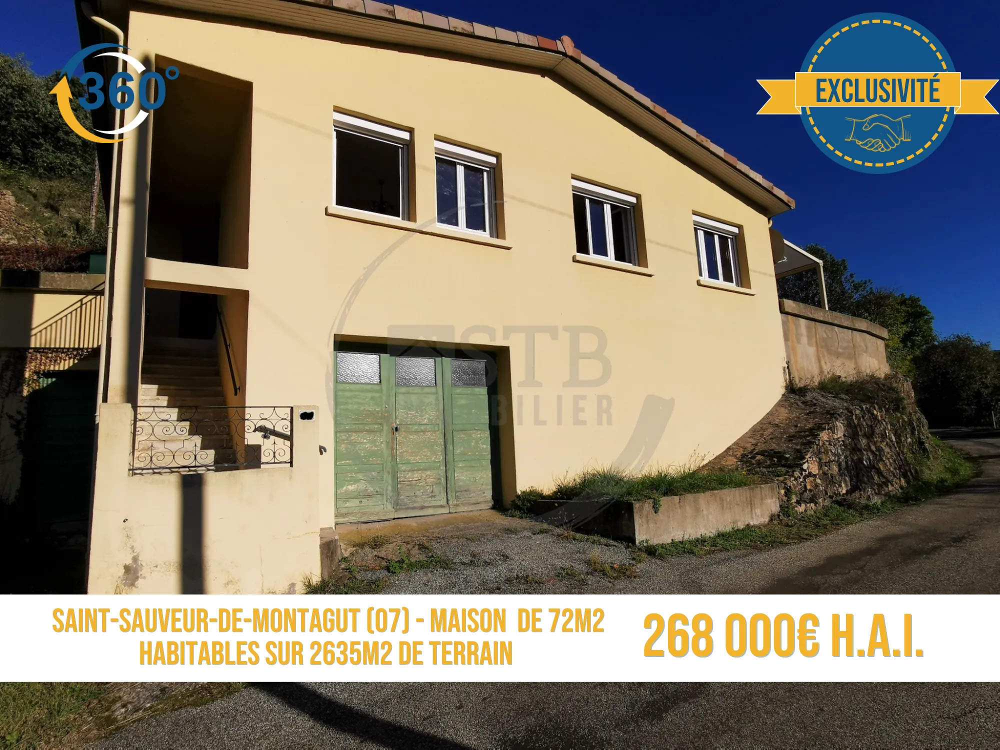 Maison de 72m2 sur 2635m2 de terrain constructible 