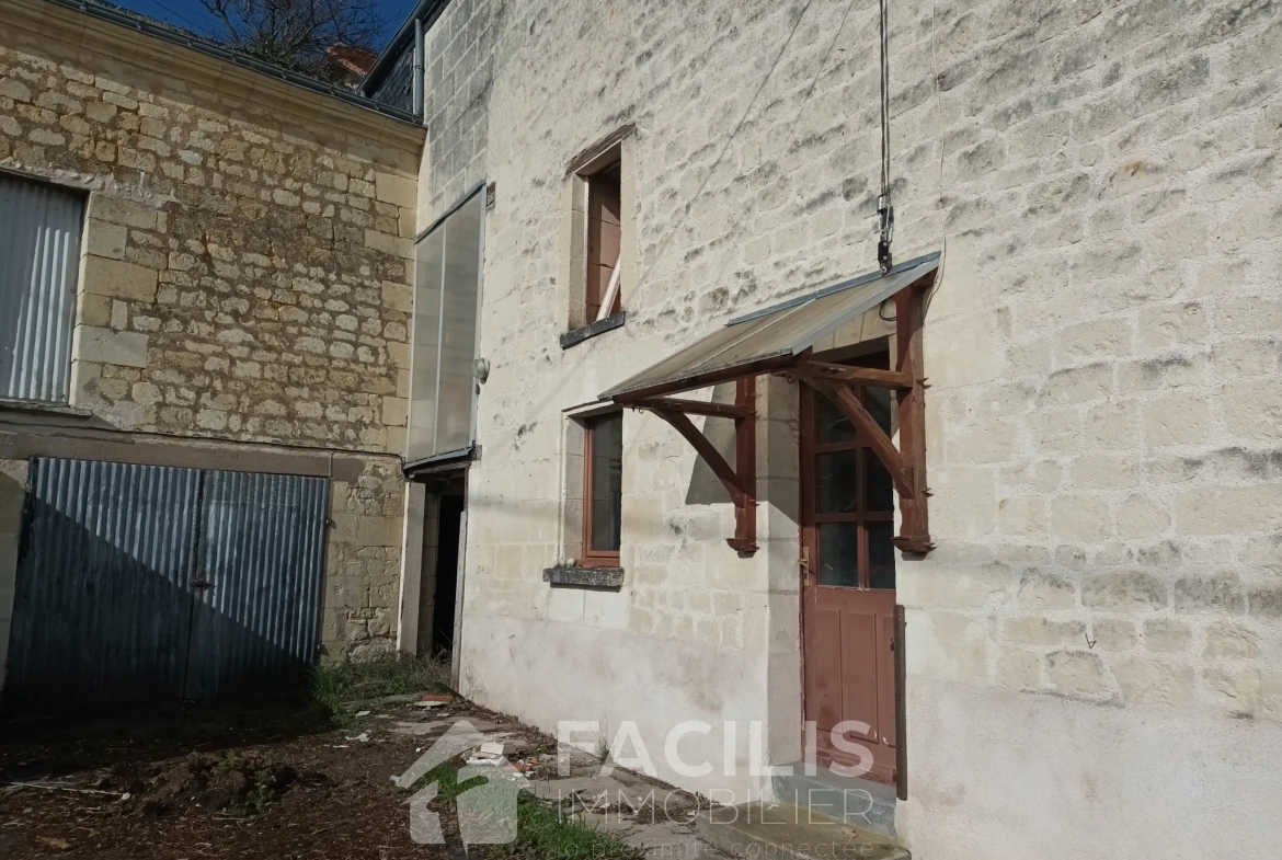 Ensemble de deux maisons à rénover avec dépendances troglodytiques à Chinon 