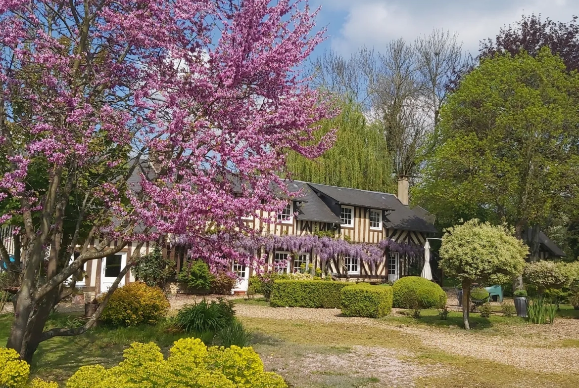 Longère Normande avec piscine à Livarot 