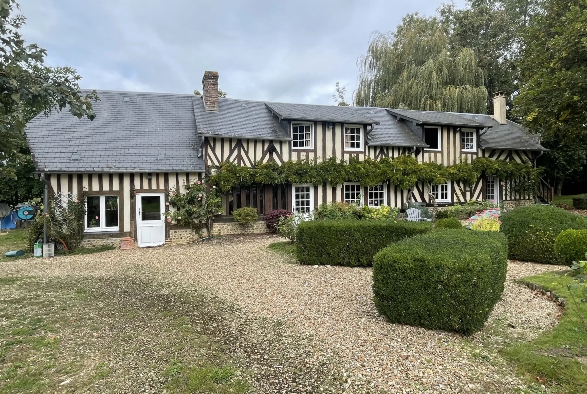 Longère Normande avec piscine à Livarot 