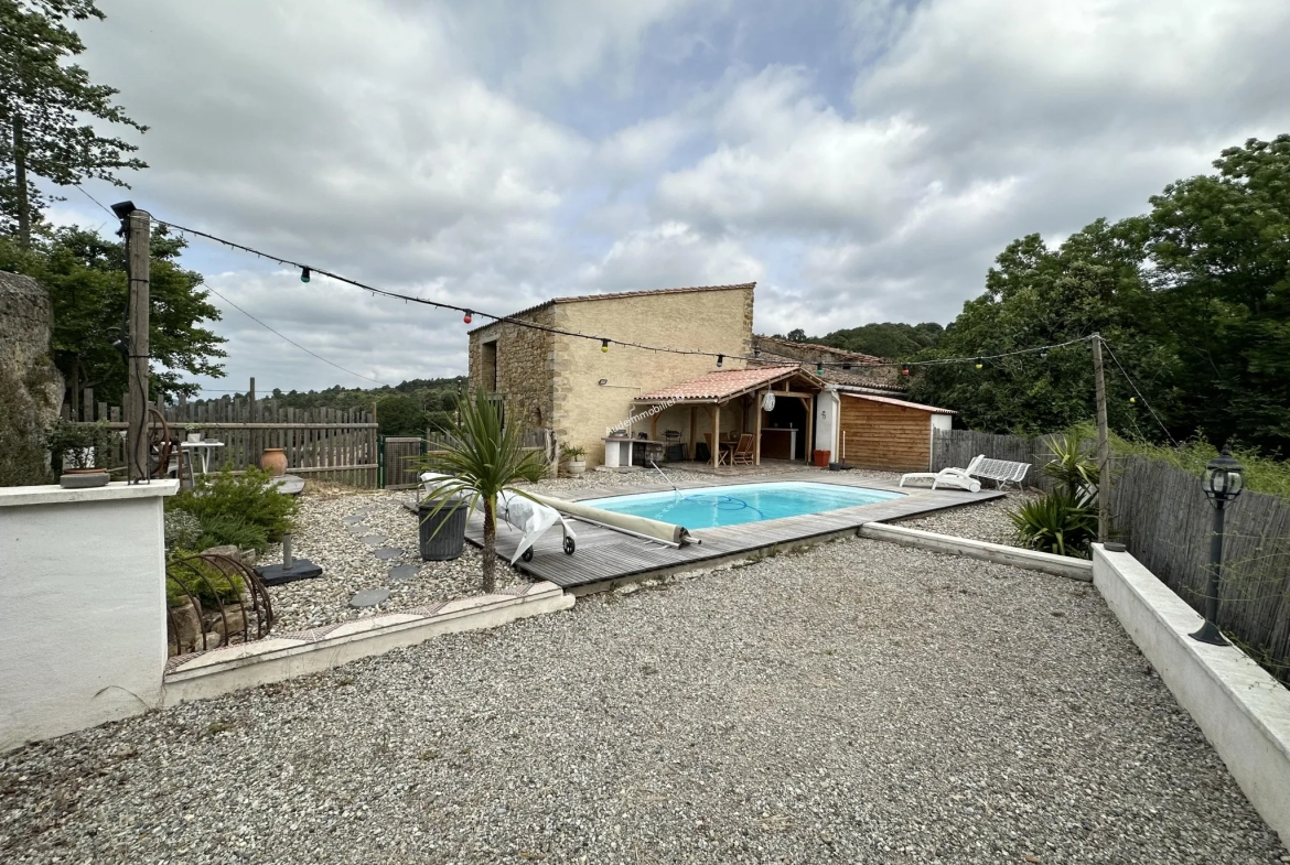 Ensemble immobilier à Alet les bains avec piscine et jardin 