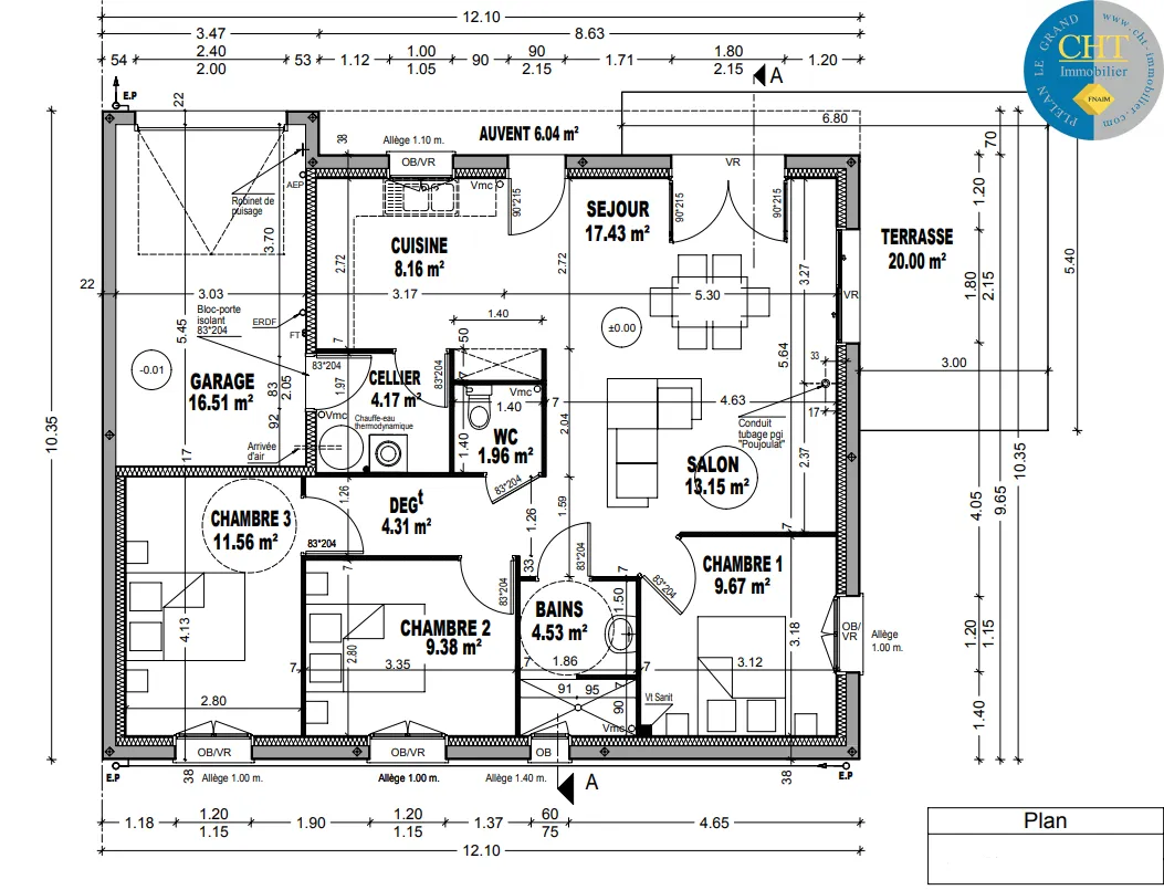 Maison récente à vendre à AUGAN - 84m2 - 3 chambres 