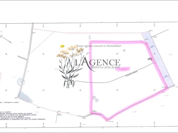 Terrain de 2052m2 à CATERI avec vue montagne et golf de Corbara