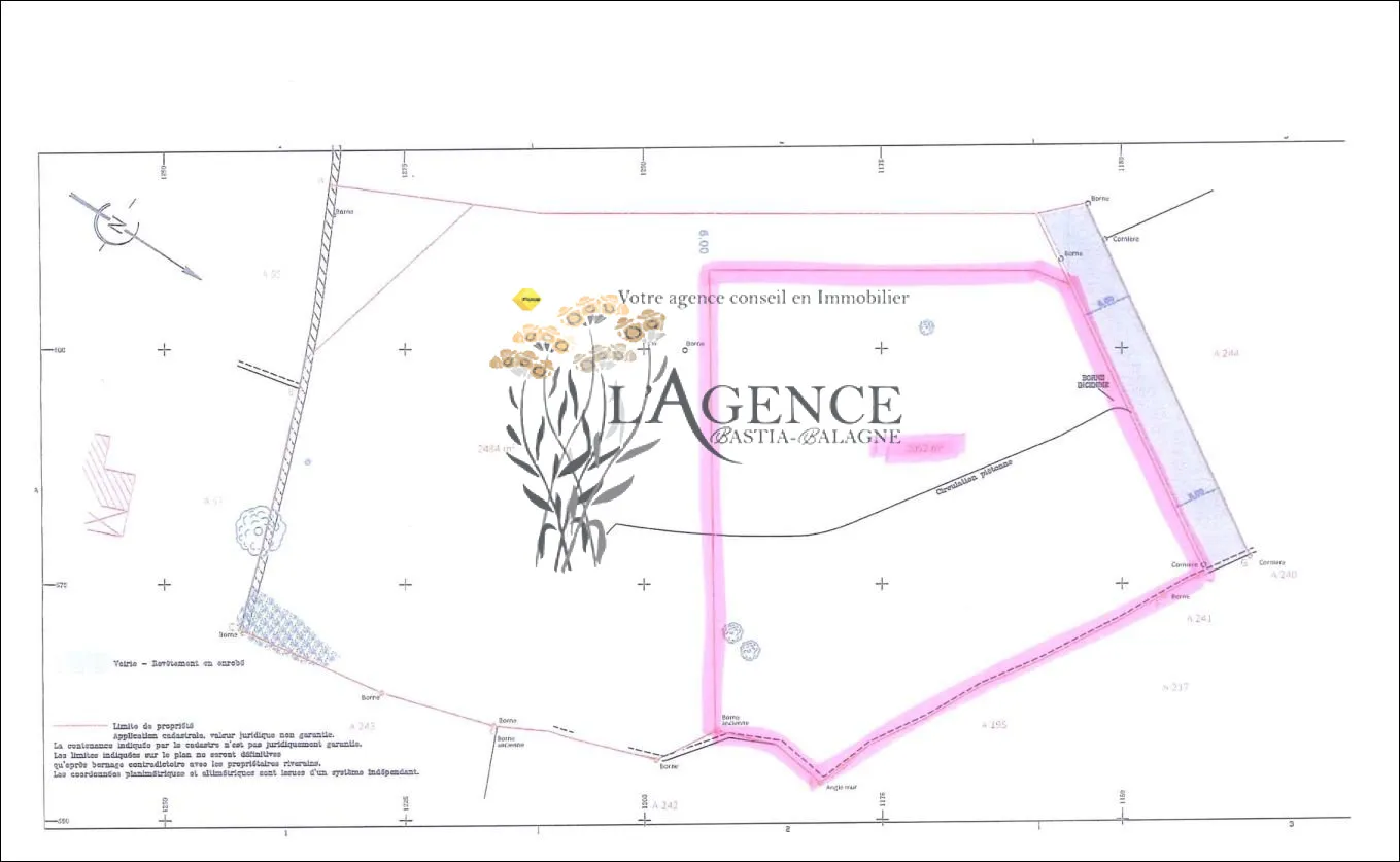 Terrain de 2052m2 à CATERI avec vue montagne et golf de Corbara 