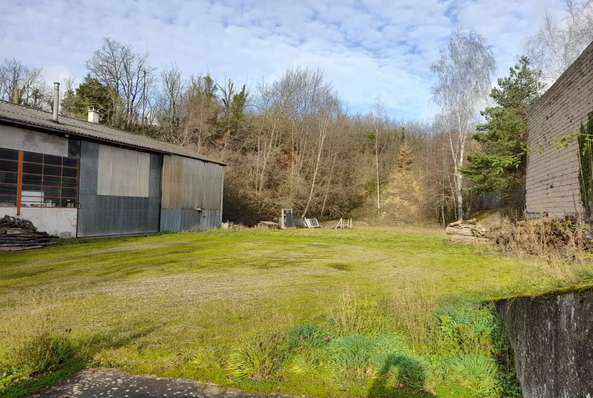 Hangar de 300 m2 et maison de village à Villeneuve la Guyard 