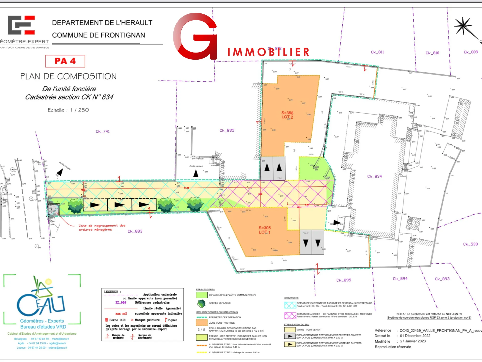 Terrain constructible de 305m2 à Frontignan 34110 