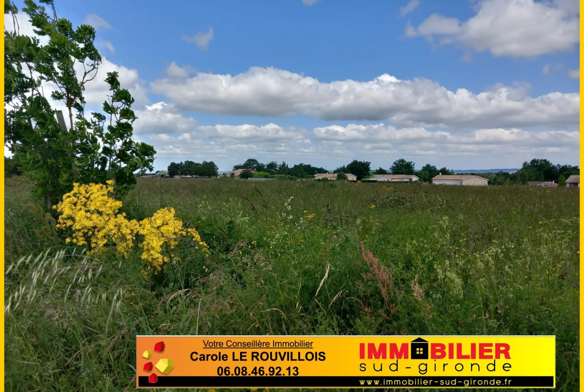 Terrain à bâtir à Auros (10 kms de Langon) 