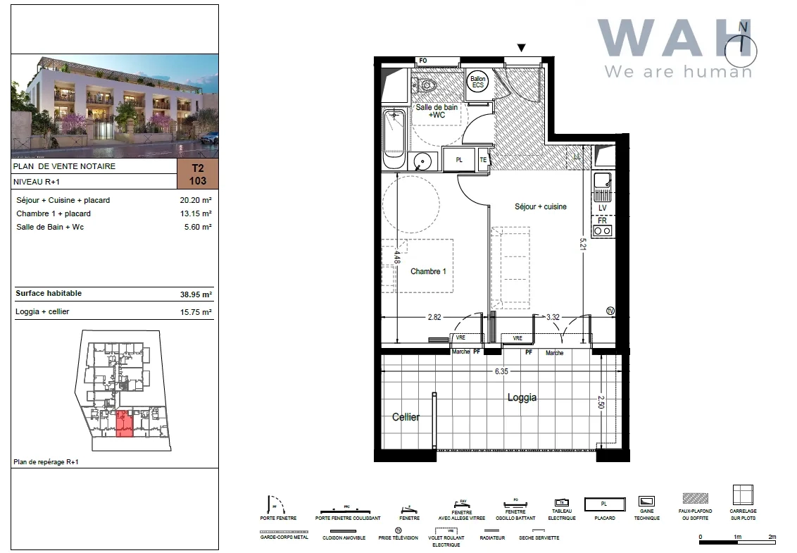 Vente Appartement 2 pièces 42m2 avec terrasse et parking - 34400 Lunel 