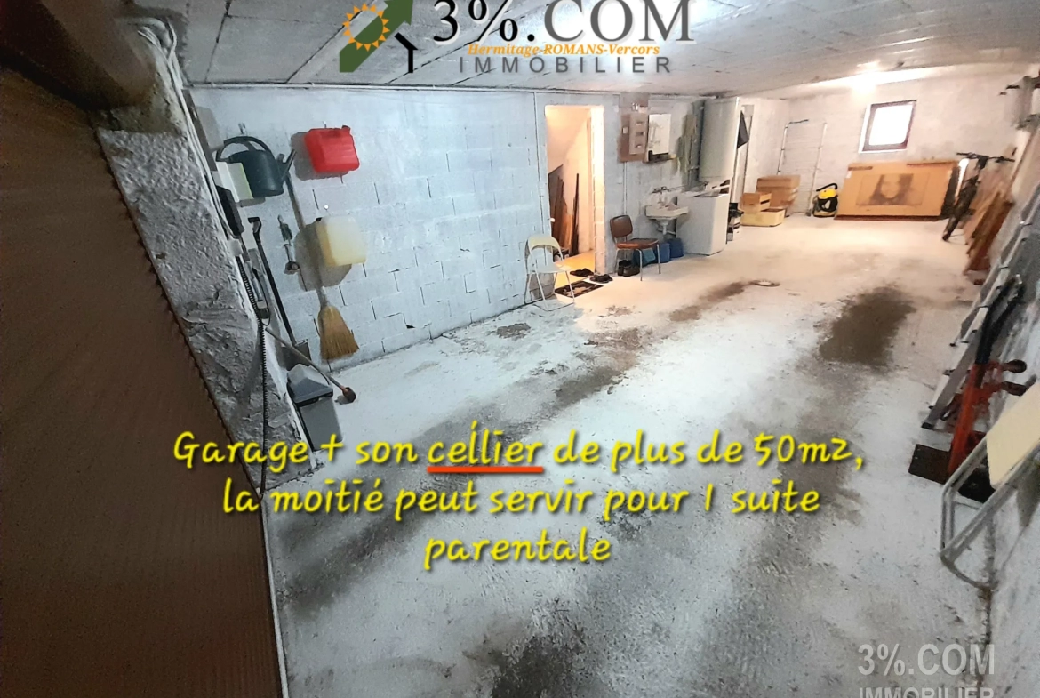 Maison type R+1 - Grand Garage de 40m2 (26120) Montélier 