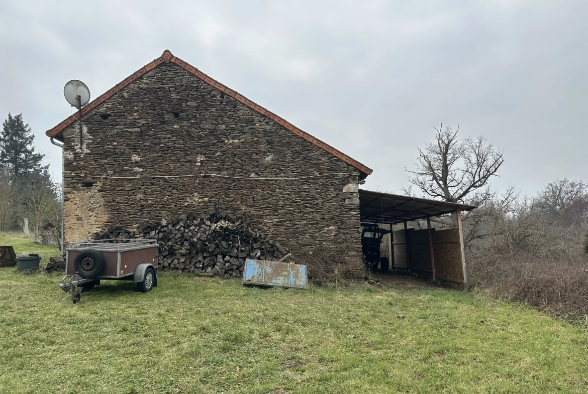 Saint Maur (18) - Fermette rénovée avec bungalow et grande grange sur 4,7 hectares. 