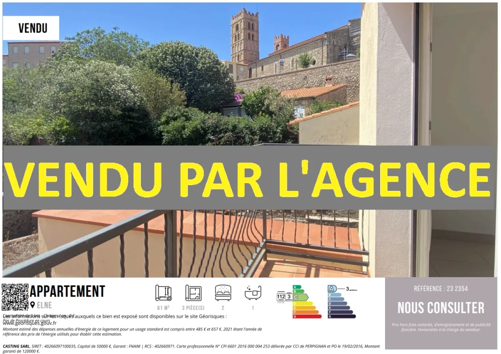 Appartement 3 pièces avec vue sur la Cathédrale d'Elne