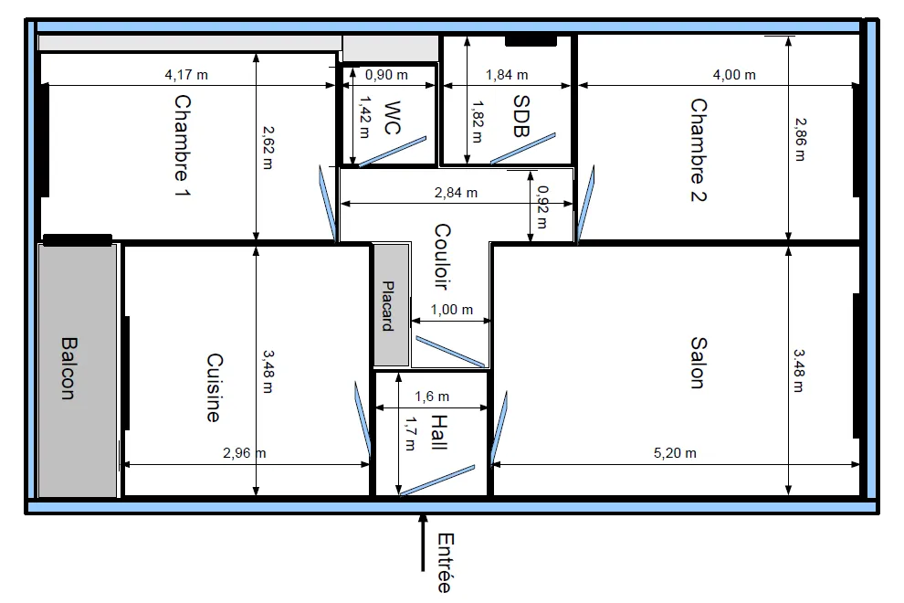 Appartement F3 avec garage 