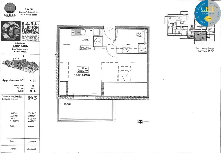 Appartement T1bis à vendre à Guer - Investissement locatif 