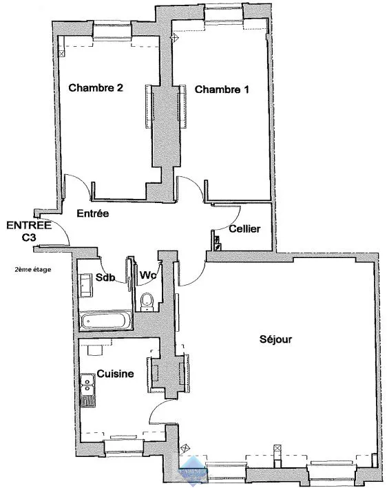 Appartement T3 de 100m2 à Abbeville 