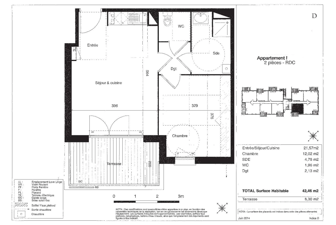 Appartement T2 de 42.56 m2 à Gratentour 