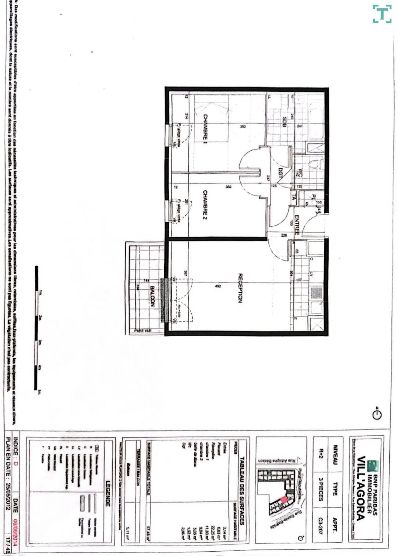 Appartement 3 pièces à vendre à proximité du Centre Ville de Chelles 