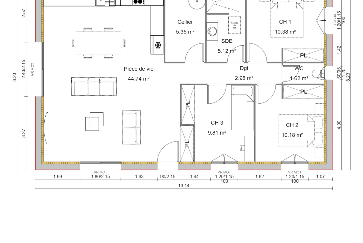 Terrain 432 m2 Bouscaut, Cadaujac 