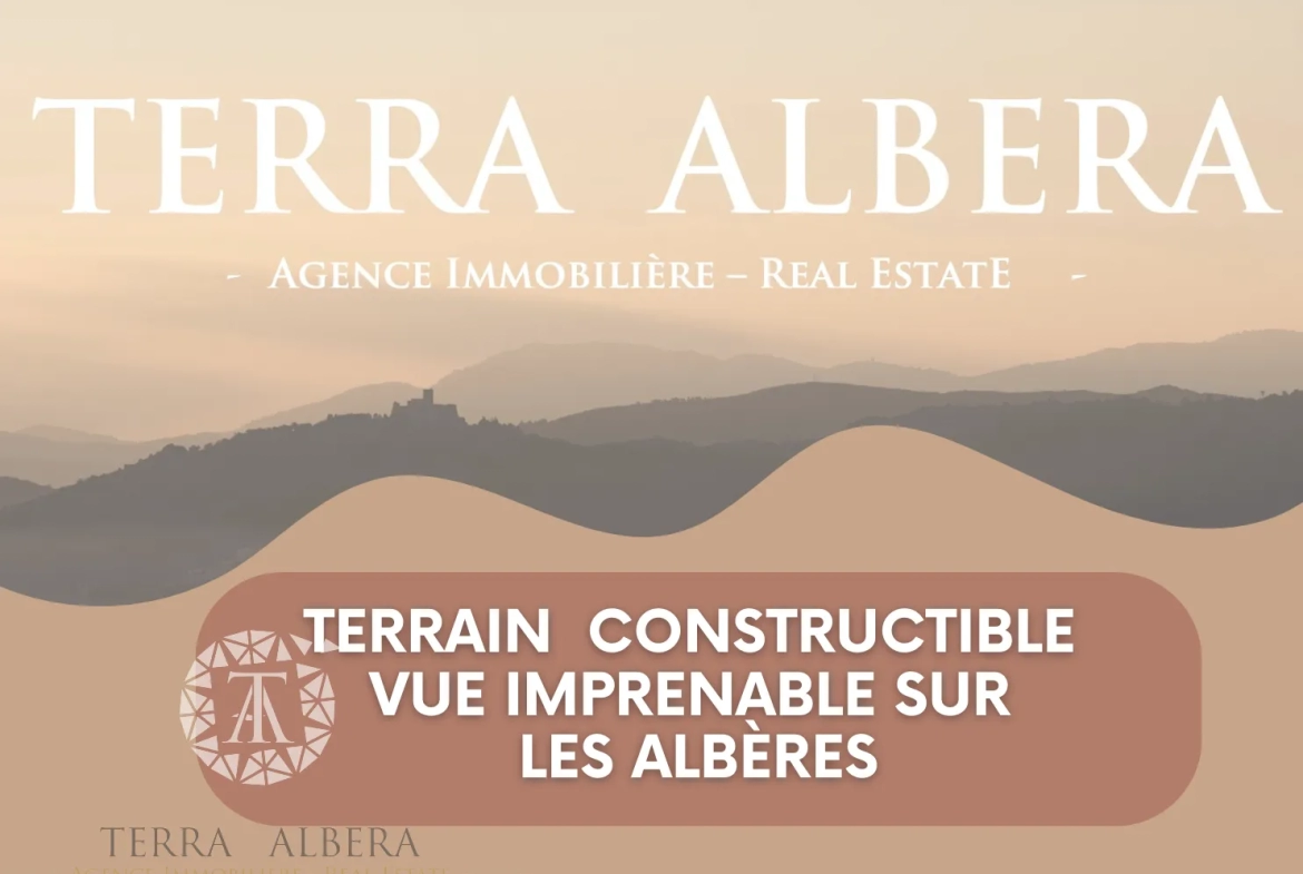 Beau terrain constructible à Sorede avec vue sur Albères 