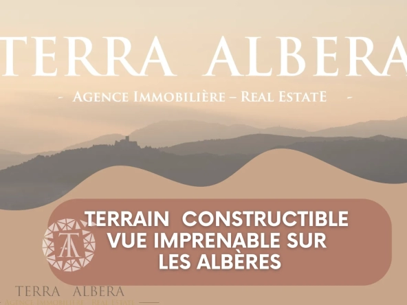 Beau terrain constructible à Sorede avec vue sur Albères