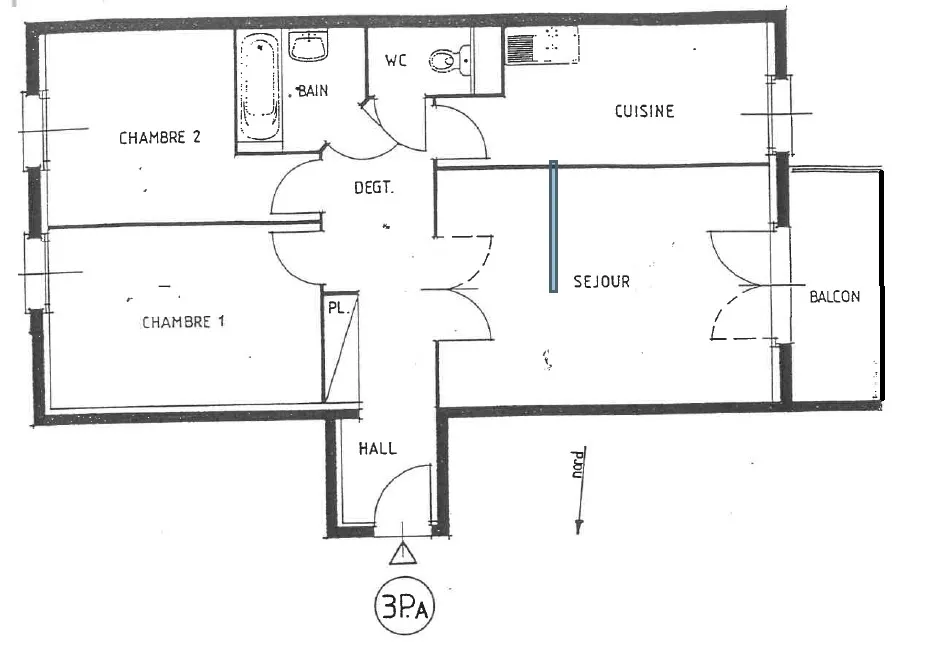 Appartement 3 pièces avec balcon à Strasbourg Ouest 