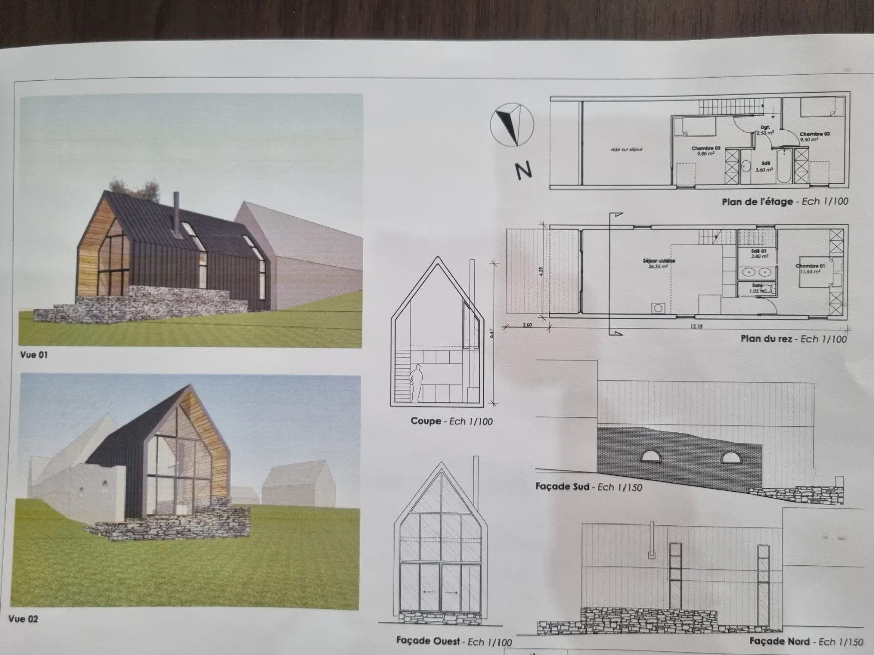 Terrain de 160 m2 avec projet de maison loft à Wierre-Effroy 